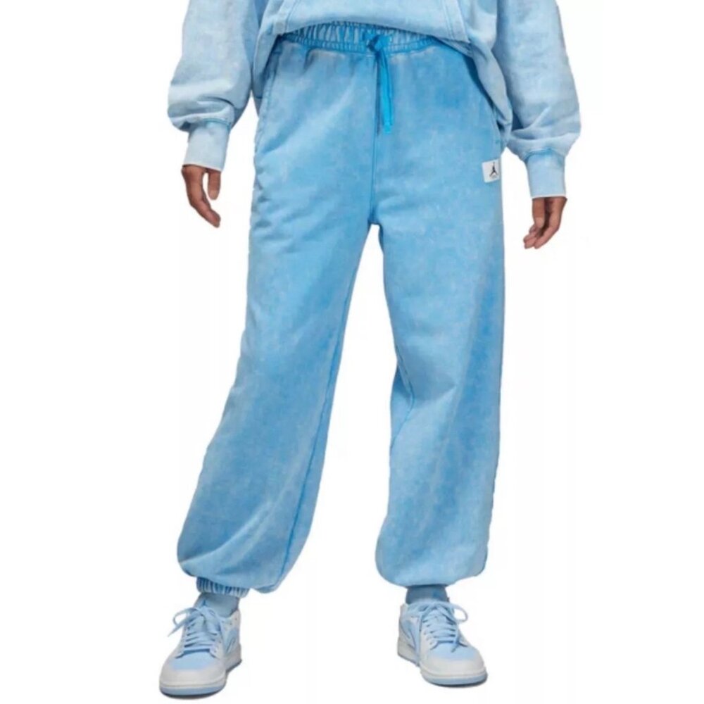 Jordan Flight Womens 3X Loose Fit Jogger Fleece Pants Acid Wash Powder Blue New